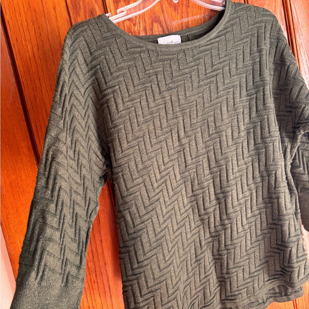 Jaclyn Smith Olive Green Sweater